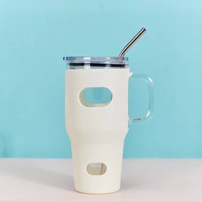 32oz γυάλινος tumbler sublimation με ξύλινο καπάκι και άχυρο TOUR υπαίθρια δραστηριότητα με καπάκι