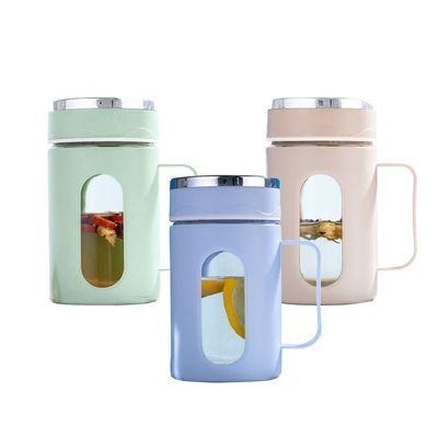 500 ml γυαλί εξαιρετικό δώρο φοιτητής απλή απρόσκοπτη τρύπα γραφείο μπουκάλια νερού με καπάκι και λαβή