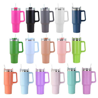 304 Ατσάλινο Κύπελλο Ατμομόνωση 40 Oz Tumbler με λαβή και άχυρο με 1