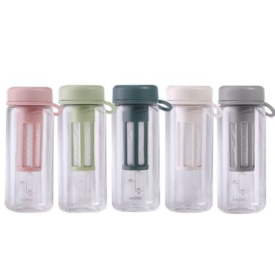450 ml 600 ml φορητό διαυγές BPA ελεύθερο Tritan πλαστικό μπουκάλι νερού με κλίμακα για γυμναστήριο