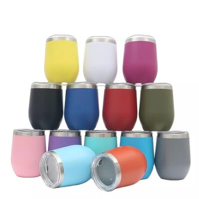 Δύο τοίχοι ατσάλινο κύπελλο σχήμα αυγού tumbler με κάλυμμα για 240ml / 350ml χωρητικότητα
