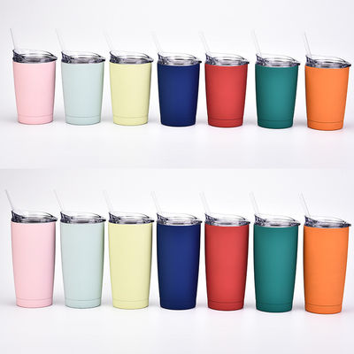 Κλασικό Στυλ Σχεδιασμού Vakuum Tumbler Ατσάλινο μπουκάλι νερού με πλαστικό άχυρο