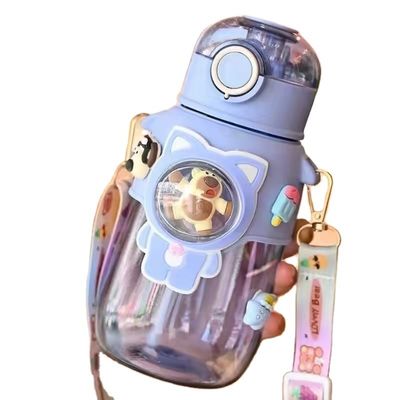 680ml PC PP Πίσιμο Αθλητικά Αρκούδα Κινηματογραφικό Παιδιά εξωτερικό πλαστικό μπουκάλι νερού με άχυρο