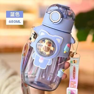 680ml πλαστικό μπουκάλι νερού με άχυρο για το Back to School Purple Custom Color Occasion
