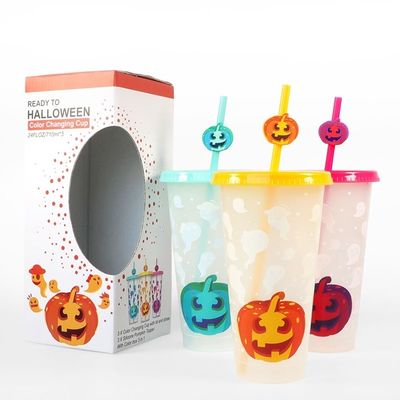 MUGS 24OZ BPA δωρεάν πλαστικό αναψυκτικό tumbler με αλλαγή χρώματος φλιτζάνια κάλυμμα και άχυρο
