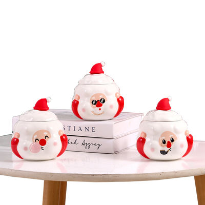Χριστούγεννα Καφέ Κούπες Custom Santa Cartoon Κεραμική Κούπα με Κεπάκι κουτάλι δώρο Set