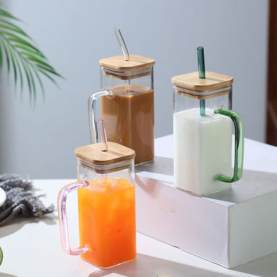 400ml τετραγωνικά παιδικά φλιτζάνια με χρωματιστή λαβή ποτό τύπου μπουκάλι