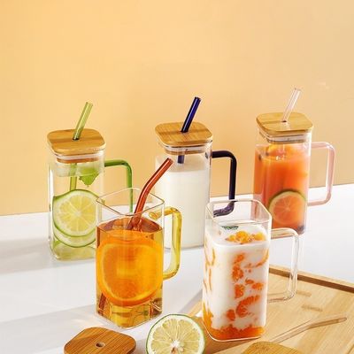 400ml τετραγωνικά παιδικά φλιτζάνια με χρωματιστή λαβή ποτό τύπου μπουκάλι