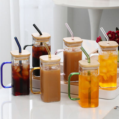 400ml τετραγωνικά παιδικά φλιτζάνια με χρωματιστή λαβή ποτό τύπου μπουκάλι