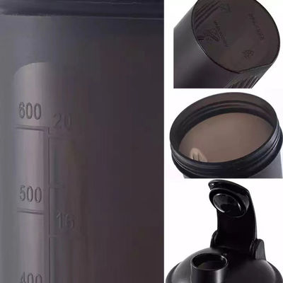 600ml Φιταριστικό πλαστικό μαύρο γυμναστήριο μπλέντερ κούπα για αθλητικά υδατοασφαλής σχεδιασμός