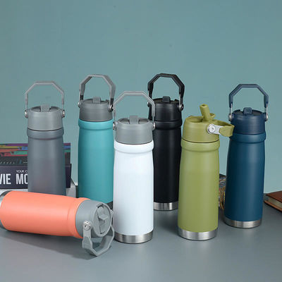 500 ml/650 ml Ατσάλινο Φιαλίδιο κενού Μεταφορτώσιμο εξωτερικό αθλητικό ποτό με λαβή
