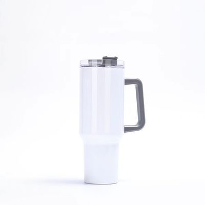 ΧΡΗΣΗ 40oz Tumbler με κάλυμμα από άχυρο και λαβή από ανοξείδωτο χάλυβα επαναχρησιμοποιήσιμο Tumbler για πολύχρωμα ποτήρια αυτοκινήτων