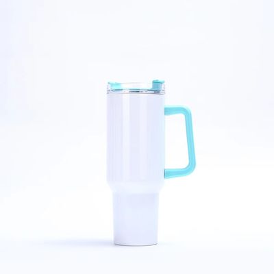 ΧΡΗΣΗ 40oz Tumbler με κάλυμμα από άχυρο και λαβή από ανοξείδωτο χάλυβα επαναχρησιμοποιήσιμο Tumbler για πολύχρωμα ποτήρια αυτοκινήτων