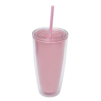 Προσαρμοσμένο λογότυπο 24oz Διπλό τοίχωμα Διαφανές πλαστικό Tumbler για ενήλικες Καμία θερμική μόνωση