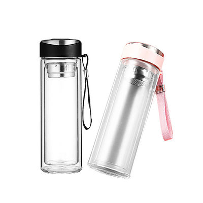 320 ml High Boron Silicone Glass Double Wall Coffee Cup με τσαγιέρα και κάλυμμα PP