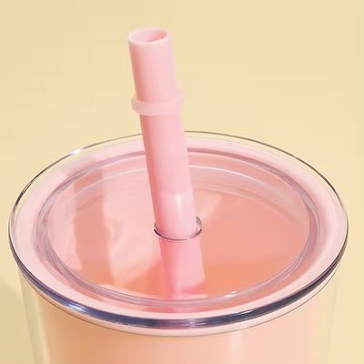 720ml χωρητικότητα διπλής τοιχώματος πλαστικό μπουκάλι νερού με άχυρο μεγάλης χωρητικότητας ποτήρι ποτών