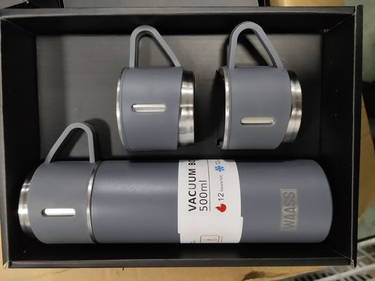 Προσαρμοσμένο λογότυπο 500ml Ατσάλινο Θερμό μπουκάλι νερού Business Cup με 3 LIDS