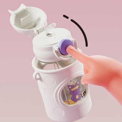 680ml χωρητικότητα Στρεβλή αυτιά κουνελιού μπουκάλι νερού πρέπει να έχουν για τα παιδιά του υπαίθριες περιπέτειες