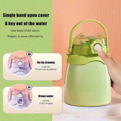 Εξωτερικό στυλ Custom Double Wall Vacuum Flask Ατσάλινο μπουκάλι νερού με άχυρο