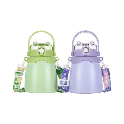 Εξωτερικό στυλ Custom Double Wall Vacuum Flask Ατσάλινο μπουκάλι νερού με άχυρο