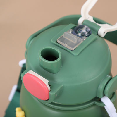 Σχεδιασμός καρτούν 800ml Ατσάλινο Καφέ Ταξιδιωτικό Vakuum Φιαλίδιο Κύπελλο με ιμάντα και άχυρο