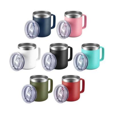 16oz από ανοξείδωτο χάλυβα Κούπα καφέ με λαβή και εξατομικευμένη εκτύπωση λογότυπου