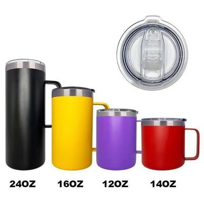 16oz από ανοξείδωτο χάλυβα Κούπα καφέ με λαβή και εξατομικευμένη εκτύπωση λογότυπου