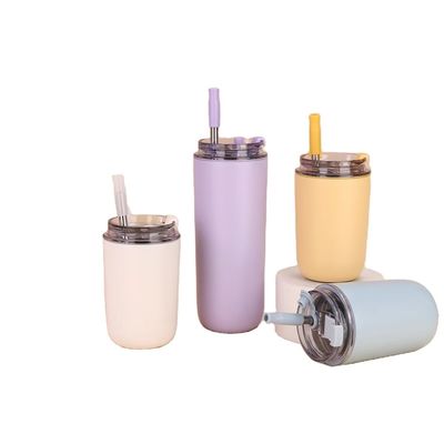 280ML 500ML Ατσάλινο Κούπα Καφέ Κούπα με Μεταλλικό Αχυρό Αειφόρο Κούπα Ταξιδιού