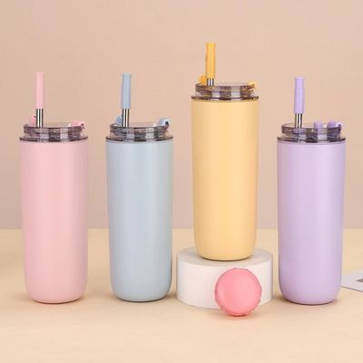280ML 500ML Ατσάλινο Κούπα Καφέ Κούπα με Μεταλλικό Αχυρό Αειφόρο Κούπα Ταξιδιού