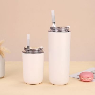 280ML 500ML Ατσάλινο Κούπα Καφέ Κούπα με Μεταλλικό Αχυρό Αειφόρο Κούπα Ταξιδιού