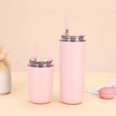 280ML 500ML Ατσάλινο Κούπα Καφέ Κούπα με Μεταλλικό Αχυρό Αειφόρο Κούπα Ταξιδιού