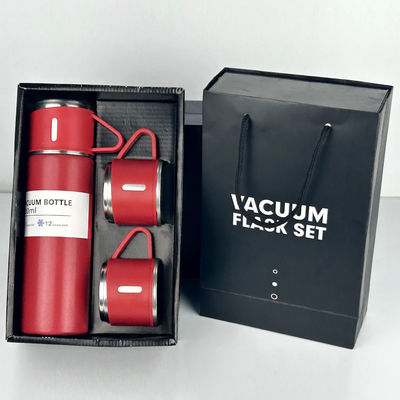 500 ml χωρητικότητας Business Cup Ατσάλινα φιάλια θερμότητας μπουκάλι νερού με 3 καπάκια ροζ