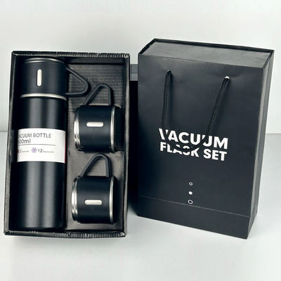 500 ml χωρητικότητας Business Cup Ατσάλινα φιάλια θερμότητας μπουκάλι νερού με 3 καπάκια ροζ