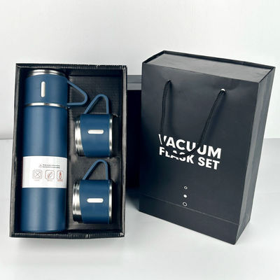 500 ml χωρητικότητας Business Cup Ατσάλινα φιάλια θερμότητας μπουκάλι νερού με 3 καπάκια ροζ
