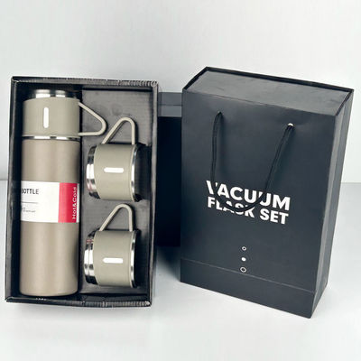 500 ml χωρητικότητας Business Cup Ατσάλινα φιάλια θερμότητας μπουκάλι νερού με 3 καπάκια ροζ