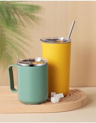 Βιώσιμη 14oz διπλό τοίχωμα κενό απομονωμένο ατσάλινο φλιτζάνι καφέ με κάλυμμα