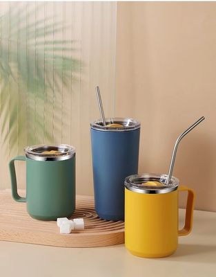 Βιώσιμη 14oz διπλό τοίχωμα κενό απομονωμένο ατσάλινο φλιτζάνι καφέ με κάλυμμα