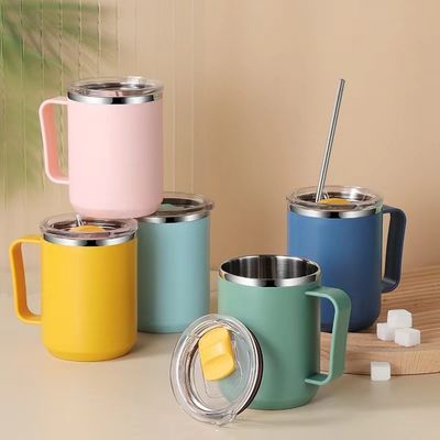 Βιώσιμη 14oz διπλό τοίχωμα κενό απομονωμένο ατσάλινο φλιτζάνι καφέ με κάλυμμα