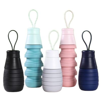 Unisex 500ml Δυνατό να αναδιπλωθεί μπουκάλι ποτού σε σιλικόνη Αδιαβρωτικό μπουκάλι νερού χωρίς BPA για φοιτητές