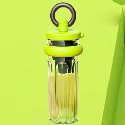 700 ml Μεγάλη χωρητικότητα Custom Logo Διαφανές πλαστικό μπουκάλι με άχυρο για ταξίδια