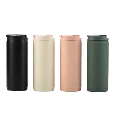 ΠΟΡΑΤΕΡΑΤΙΚΟ 400 ml διπλό τοίχωμα από ανοξείδωτο χάλυβα μονωμένο φλιτζάνι καφέ με κάλυμμα Sport Style Proof Spill Mug Tumbler Pink