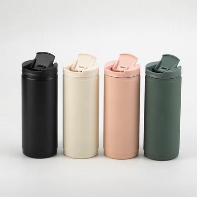 ΠΟΡΑΤΕΡΑΤΙΚΟ 400 ml διπλό τοίχωμα από ανοξείδωτο χάλυβα μονωμένο φλιτζάνι καφέ με κάλυμμα Sport Style Proof Spill Mug Tumbler Pink