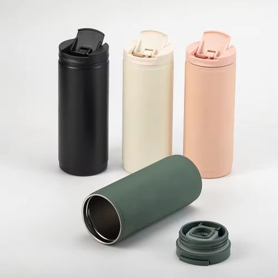 ΠΟΡΑΤΕΡΑΤΙΚΟ 400 ml διπλό τοίχωμα από ανοξείδωτο χάλυβα μονωμένο φλιτζάνι καφέ με κάλυμμα Sport Style Proof Spill Mug Tumbler Pink