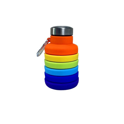Σύγχρονο Στυλ Σχεδιασμού 500ml BPA δωρεάν διπλώσιμο μπουκάλι νερού σε σιλικόνη για εξωτερικά σπορ