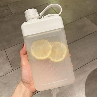 450 ml χωρίς BPA τετράγωνο πλαστικό PP φορητό μπουκάλι χυμού με κάλυμμα