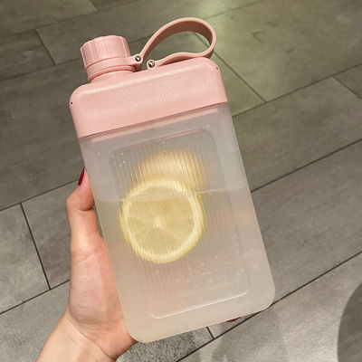 450 ml χωρίς BPA τετράγωνο πλαστικό PP φορητό μπουκάλι χυμού με κάλυμμα