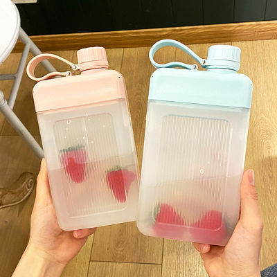 450 ml BPA-free φορητό τετράγωνο PP πλαστικό χυμό αθλητικό μπουκάλι με καπάκι Custom Pattern