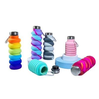 500 ml Δυνατό να αναδιπλωθεί μπουκάλι νερού από σιλικόνη για ταξίδια γυμναστήριο Αθλητισμός Ασφαλής φοιτητικός φλιτζάνι