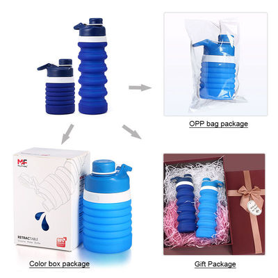 Προσαρμοσμένο λογότυπο 750ML Δυνατό να αναδιπλωθεί μπουκάλι νερού Σιλικόνη χωρίς BPA για παιδιά Σχολή και Αθλητισμός