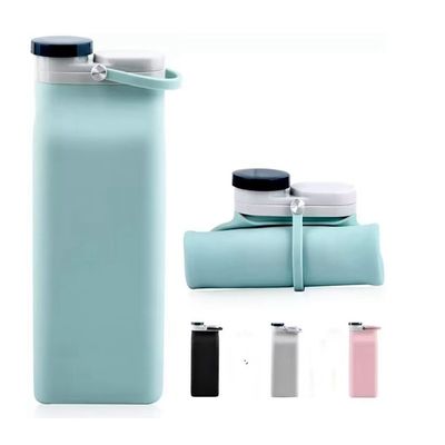 Ανακυκλώσιμα μπουκάλια νερού Fashion 600ml αναδιπλώσιμα μπουκάλια νερού σε σιλικόνη για εύκολη μεταφορά